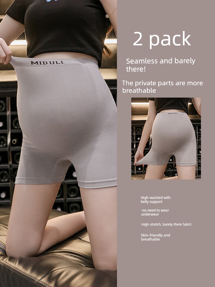 Pregnant Women's Safety Pants Underwear Two-in-One Leggings Summer Thin Fashion Tape Safety Pants Spring and Summer Outer Shorts