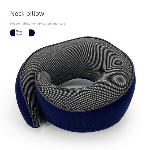 Portable U-shaped pillow memory foam can be detached and washed with car travel storage neck nap rest neck o head pillow