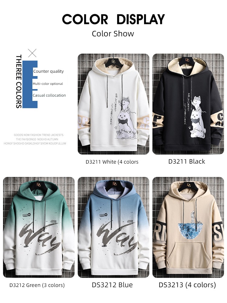 Gradients winter New year's money Hooded Cartoon Sweater
