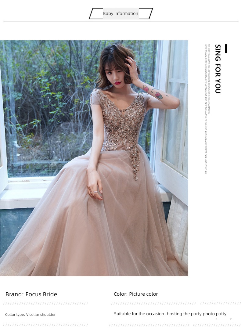 2022 new pattern Celebrity senior heavy industry Evening dress