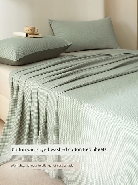 Jieliya wash cotton sheets single piece pure cotton 100 cotton student dormitory single bed single pillowcase three-piece set