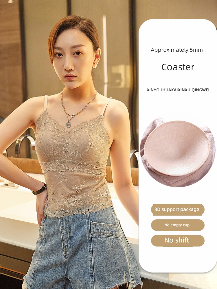 Intercommunication female Thin money French Lace Inner lap camisole vest