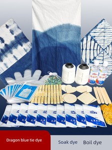Indigo Tie-Dye Dyeing Tool Set Handmade DIY Material Kit Batik Dye Complete Set Blue Dye Printing and Dyeing Fabric Soak