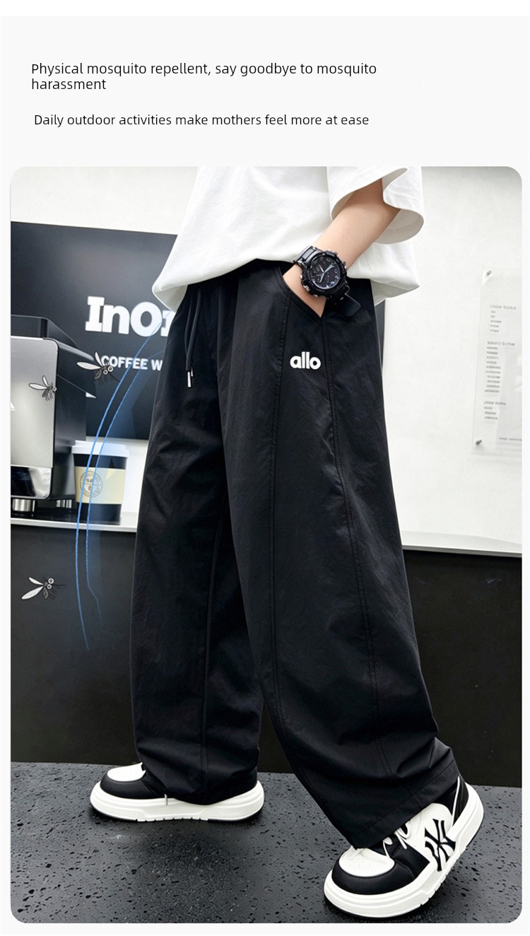 Boys' Pants Summer Thin Style 2026 New Children's Quick-Dry Pants Loose Casual Anti-Mosquito Pants Big Kids Autumn Long Pants — 8