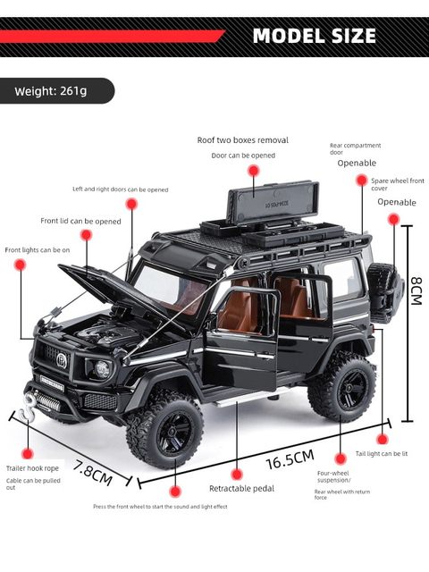 1 32 large Mercedes-Benz G550 modified alloy car simulation 4*4 off-road vehicle SUV ornaments boys toy car