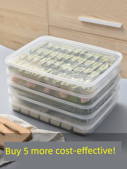 Dumpling box frozen dumplings multi-layer egg storage box refrigerator fresh food quick freezer dumpling wonton tray for household use