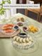 Glass dumpling plate with vinegar plate fat reduction meal plate household fan-shaped shell dumpling special plate dipping plate integrated