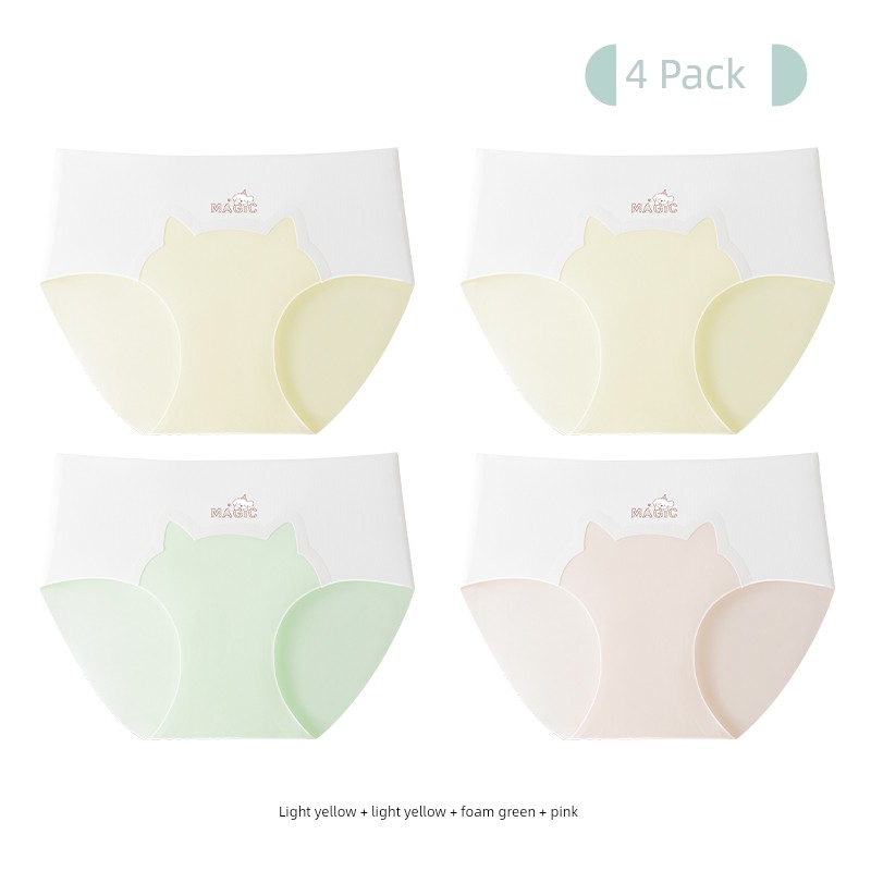 Catman Children's Underwear for Girls, Seamless Ice Silk Summer Thin Triangle Shorts for Teenage Girls in Their Developmental Period — 8