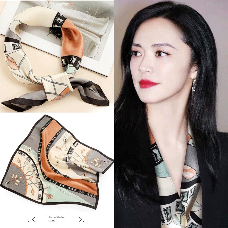 ma'am Versatile neck summer shirt mom Silk scarf