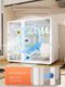 Cupboard kitchen countertop storage rack drain household dustproof platter tableware box multi-function dish storage rack