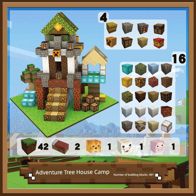 8mm small particles Minecraft magnetic square educational toys creative Children's Day gift building block house