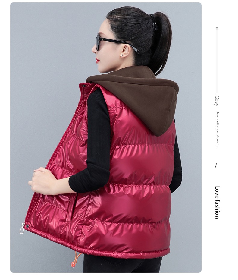 have cash less than that is registered in the accounts Bright surface Autumn and winter keep warm loose coat Down cotton Vest