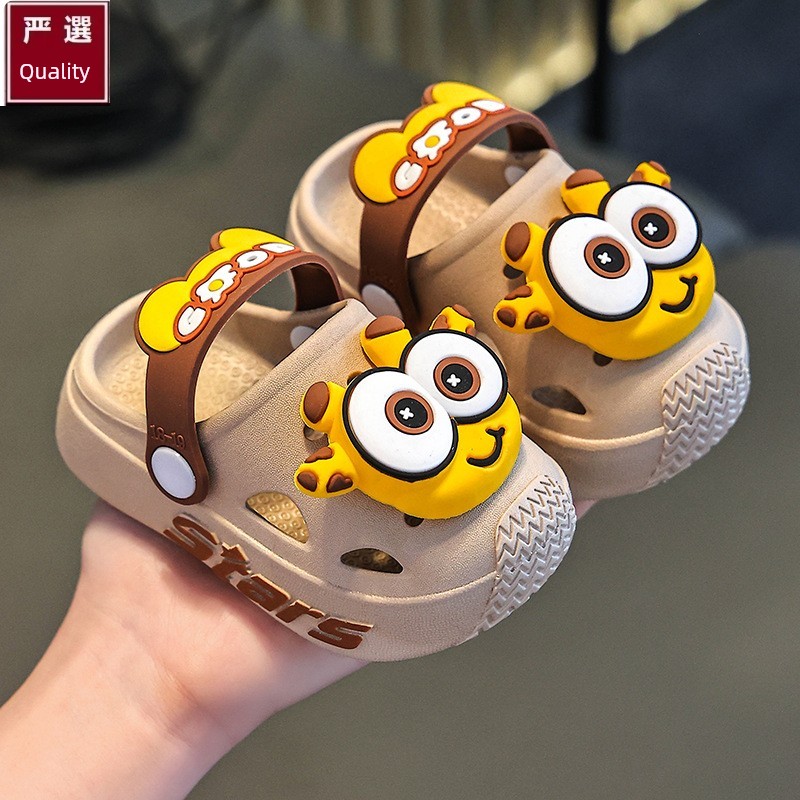 Japanese Imported Children's Slippers for Summer, Girls' and Boys' Indoor Soft-Soled Non-Slip Cartoon Cute Slippers, Boys' Beach Sandals