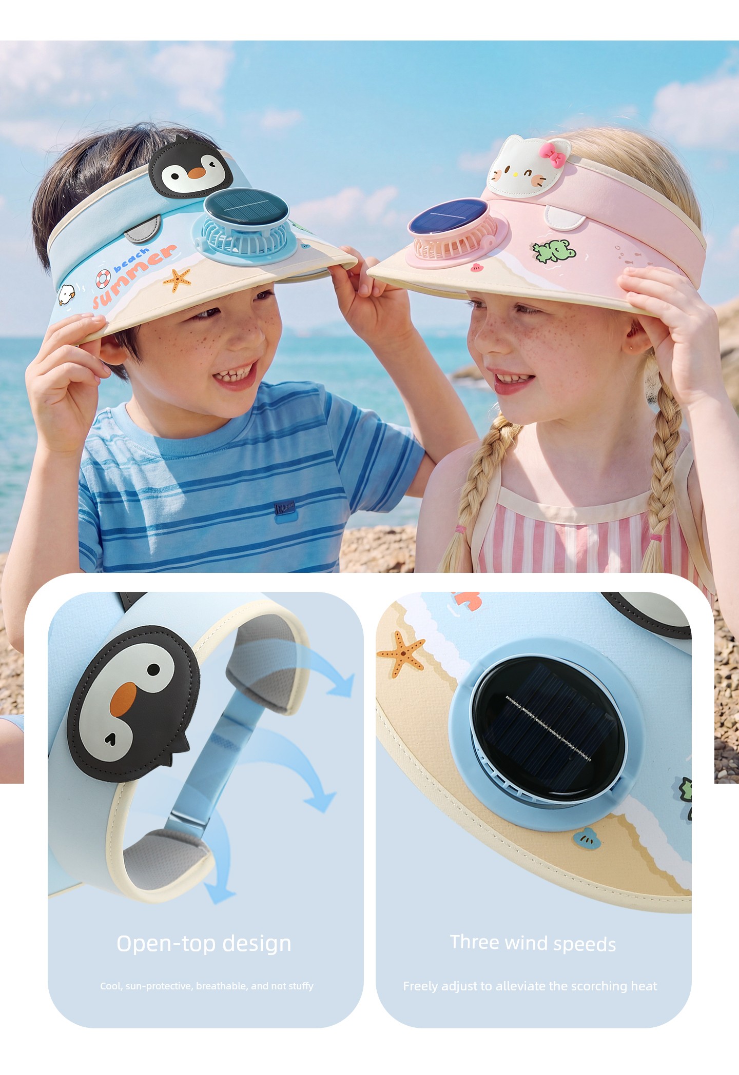 Children's Fan with Solar-Powered Sun Protection Hat, Summer Sunshade Hat for Boys and Girls, Baby Sun Hat, Sunshade Hat — 9