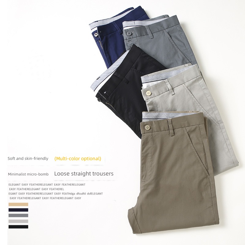 middle age Big size pure cotton elastic force summer man Casual pants
