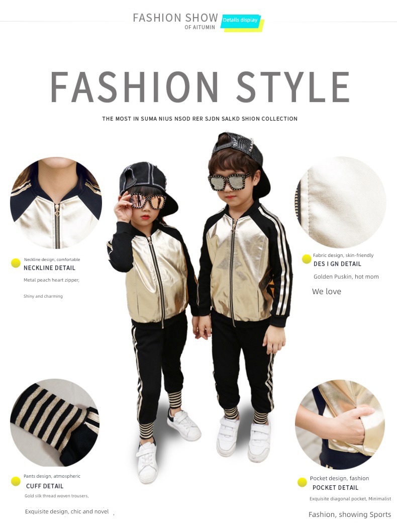 With children whole family Spring  2022 new pattern tide A family of three Four golden mother and daughter Sports suit winter clothes