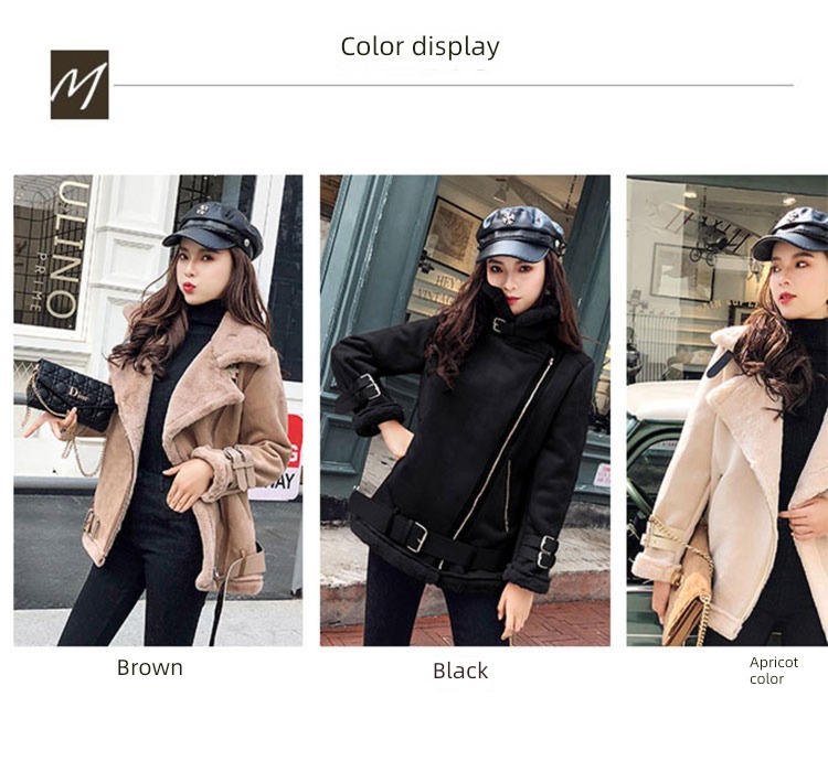 loose coat female thickening Versatile have cash less than that is registered in the accounts Locomotive clothes Suede