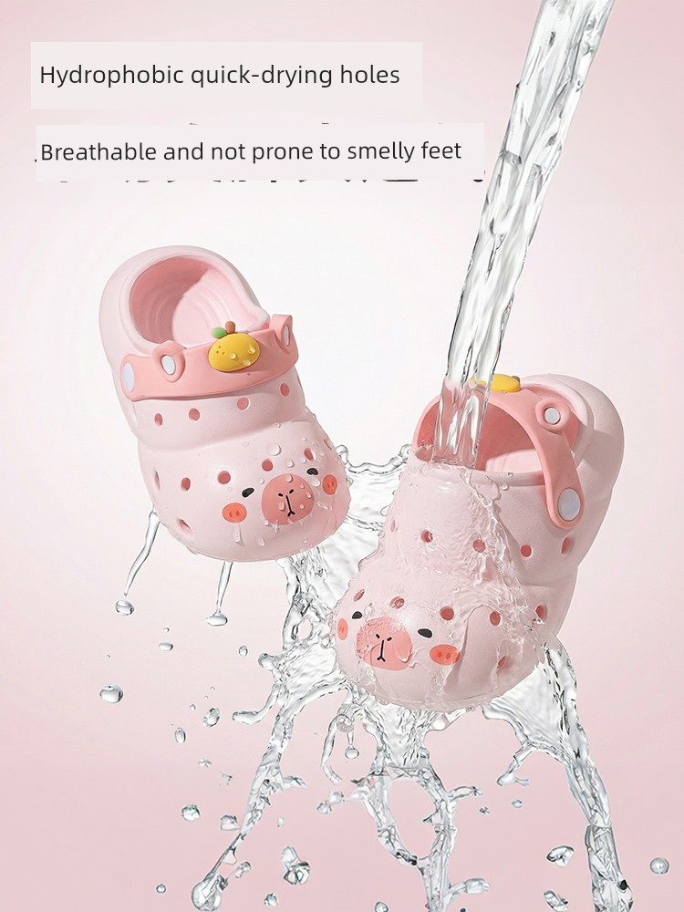 Pig Daddy Baby Slippers for Girls, Summer Non-Slip Bathroom Shoes for Infants and Toddlers, Children's Clogs for Boys, Beach Shoes — 2