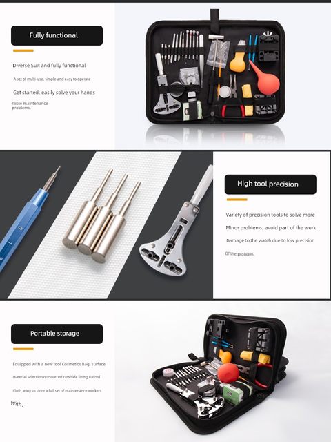 Watch repair tool set, watch strap remover, watch chain, battery replacement, household watch cover, rear cover adjustment watch