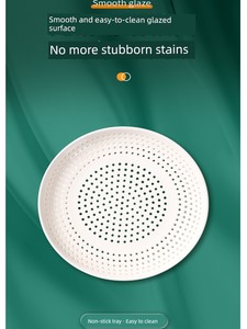 Ceramic Steaming Plate Dumpling Plate Steamed Buns Steamed Seafood Draining Tray round Porous Steamer Steamer Basket Fru