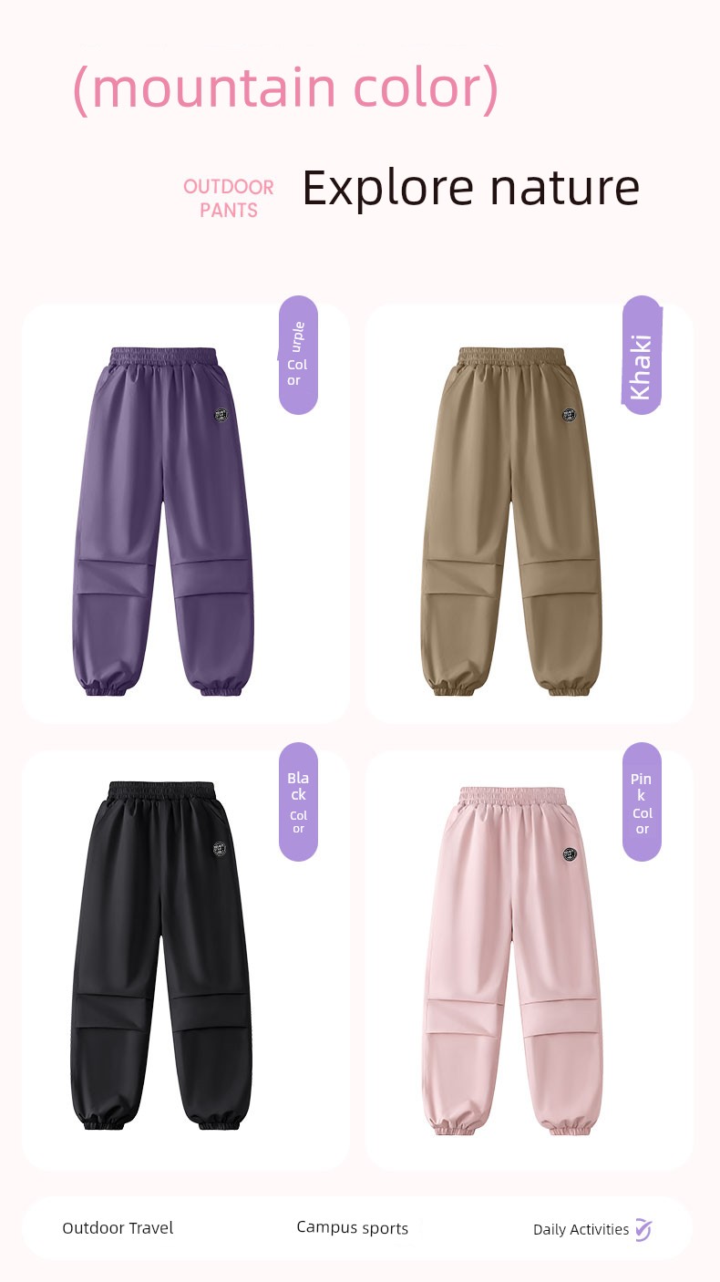 Sports Jeanswest Girls' Pants 2026 New Style Outdoor Workwear Pants Children's Long Pants Spring and Autumn Thin Style for Big Girls — 16
