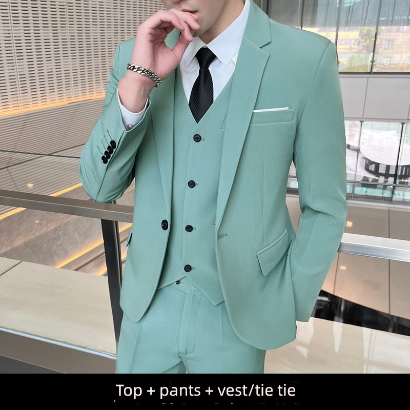 Self-cultivation Solid color occupation business affairs groom man 's suit suit