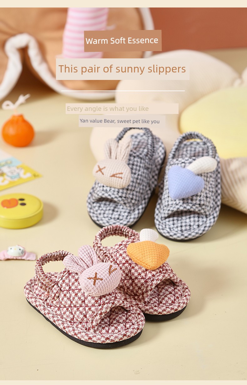 Children's Cloth Cotton Slippers Toddler Little Girl 1-2-3 Years Old Non Slip Soft Bottom Home Shoes Baby Slippers — 4