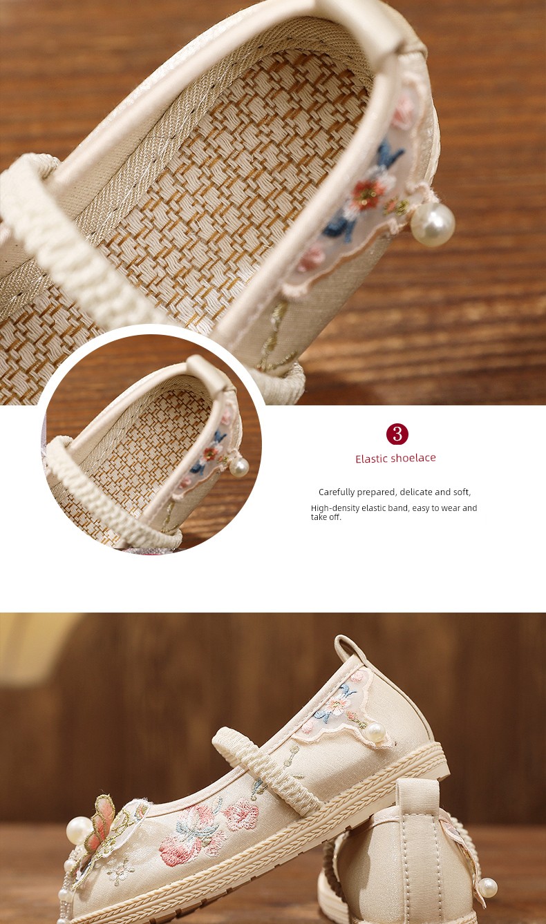 Girl Spring & Fall Antique Embroidery the Han-Style Clothing Shoes — 4