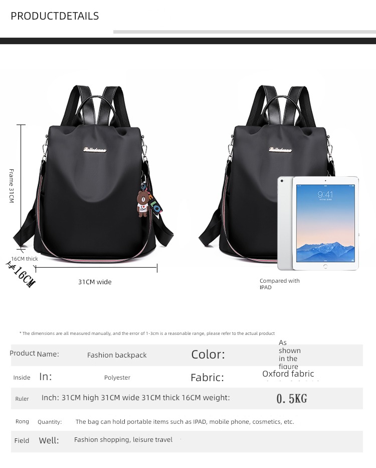 travel oxford  female leisure time Superfire Backpack