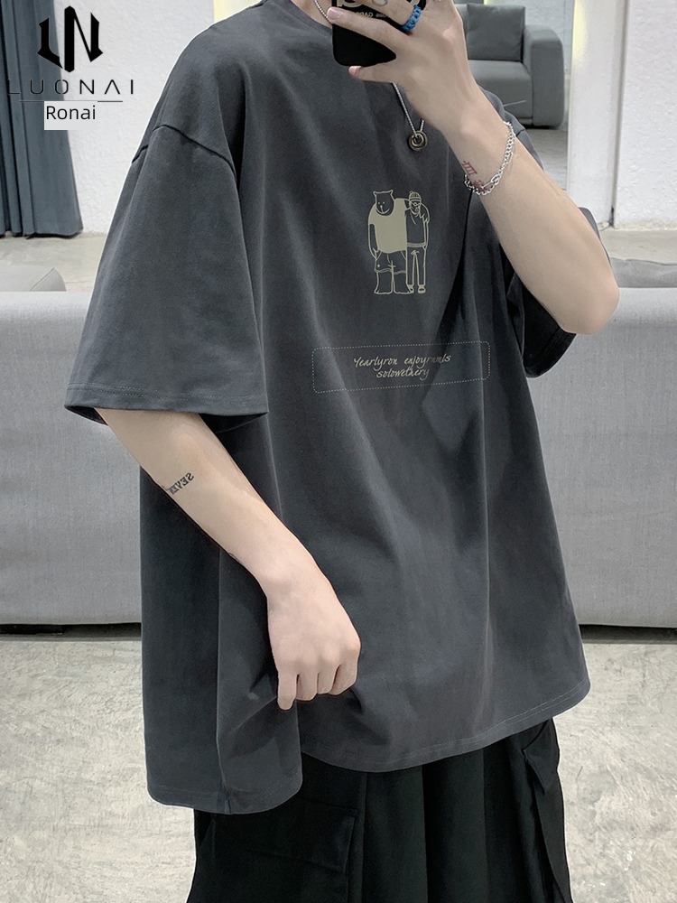 solar system trend Big size leisure time jacket Short sleeve T-shirt