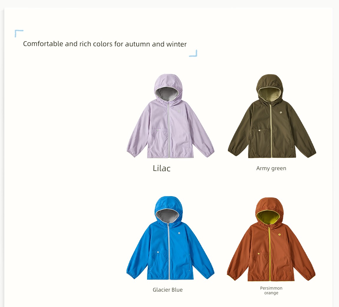 Q 21m Fleece Children's Jacket for Autumn, Windproof and Light Rain Resistant, Lightweight Anti-Static Fleece Hooded Top for Boys and Girls — 29