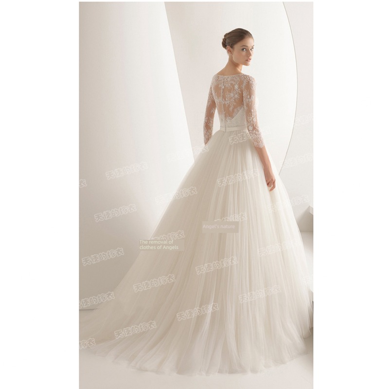 Princess Bride Long sleeve Self-cultivation Wedding dress full dress Lace