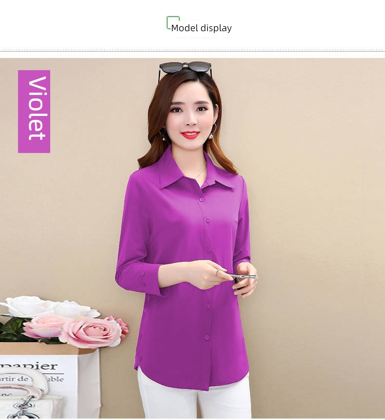 Age reduction Foreign style middle age shirt Long sleeve jacket Mother dress