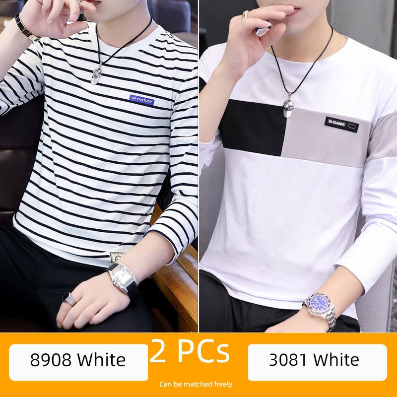 2022 autumn leisure time handsome man Long sleeve T-shirt