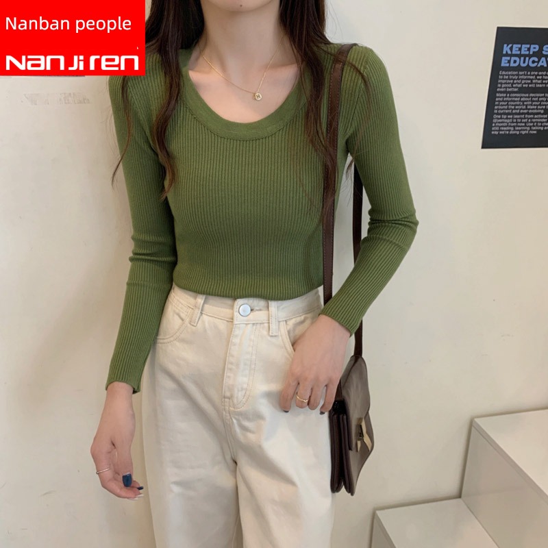 Inner lap knitting Low collar spring and autumn Thin money Tight fitting Undershirt