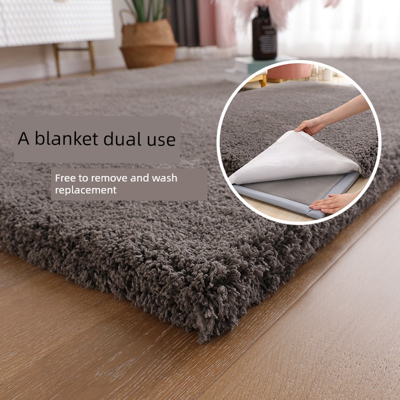 北歐ins風網紅臥室床邊地毯 輕奢加厚可拆洗客廳滿鋪榻榻米地墊