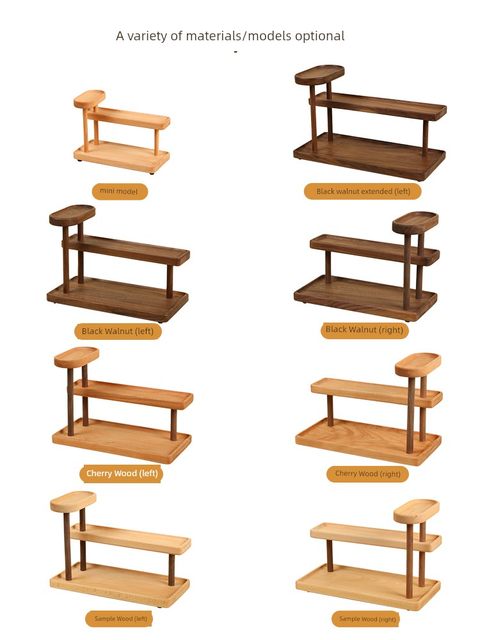 Wooden walnut porch table top storage rack storage solid wood cup holder coffee tea set perfume storage rack