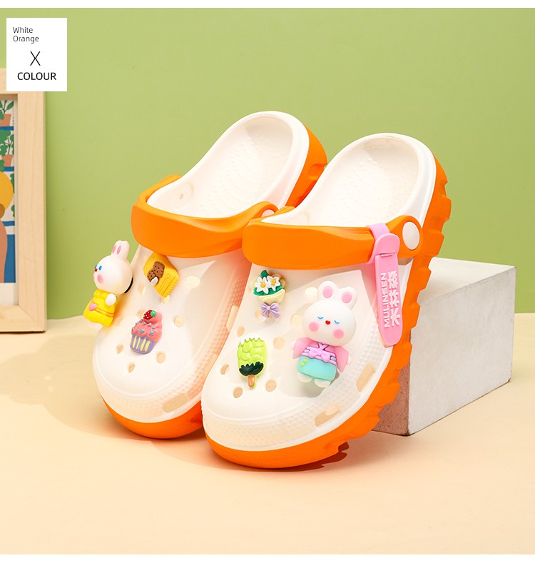 Mlskms-Vautid Girl Hole Shoes New Arrival Outdoor Non-Slip Kids Slippers Cherry Blossom Sandals Baby Girl Beach Shoes — 17