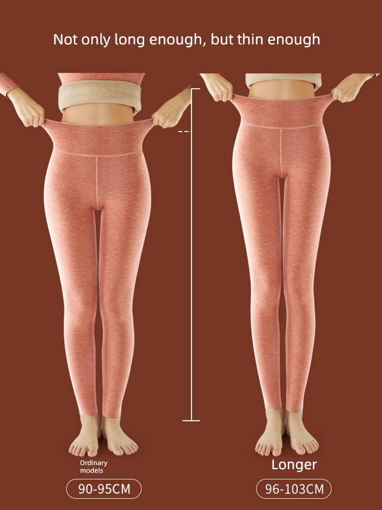 Meiya Ting High waist silk Derong Wool cashmere Warm pants ma'am Interpenetrating Plush thickening Lay a foundation Autumn trousers winter