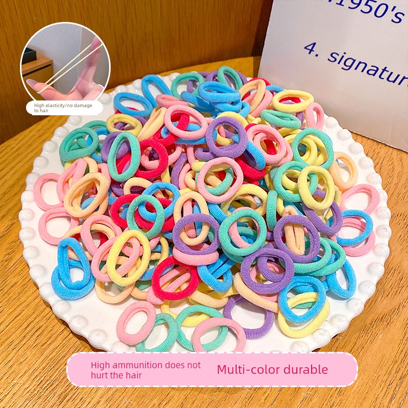 Children's Rubber Band Girl Hair Rope Baby Hair Ring Little Girl Hair Tie Does Not Hurt Hair Rubber Band Good Elasticity Towel Ring — 4