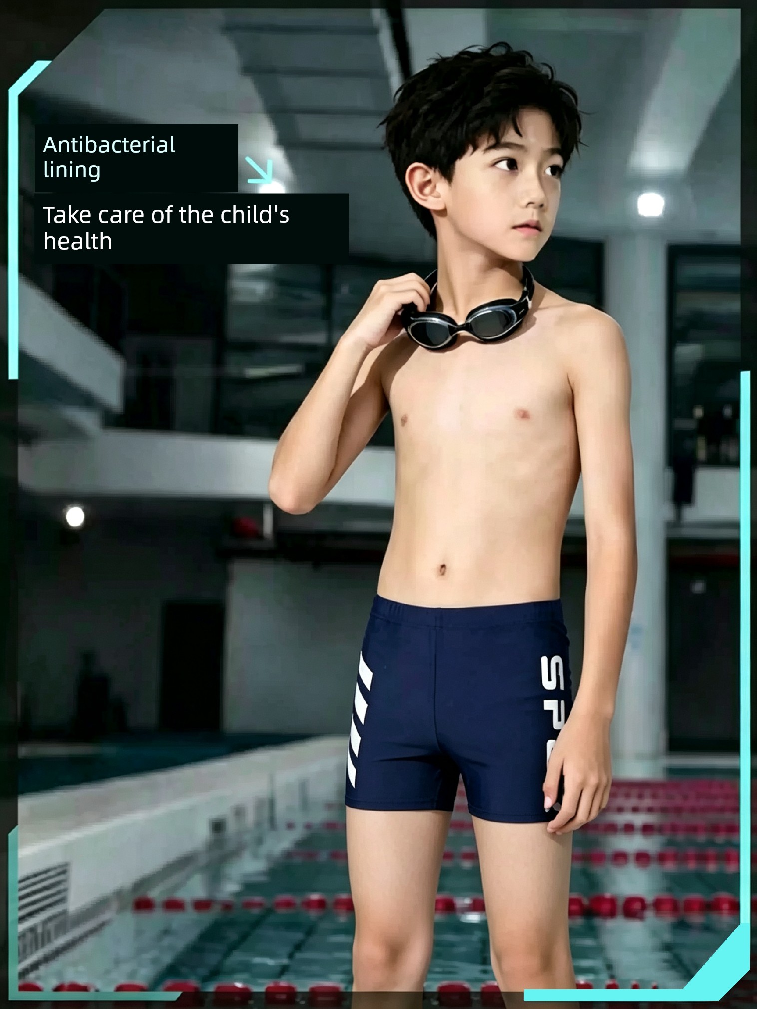 Children's Swimming Trunks 2026 New Model Boys' High-Elastic Quick-Dry Professional Training Swimwear for Older Children and Students, Boxer Shorts — 4