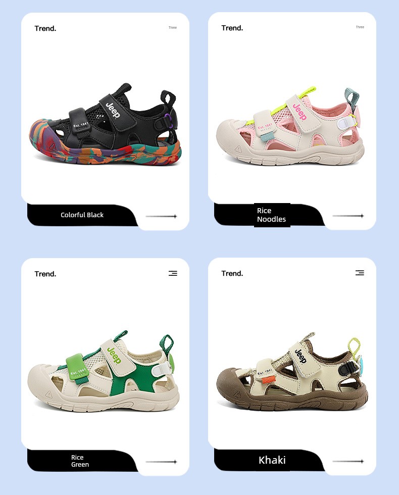 Jeep Children's Closed-Toe Sandals for Boys, Summer Water Shoes, 2026 New Model, Suxi Shoes for Girls, Non-Slip Beach Shoes — 6