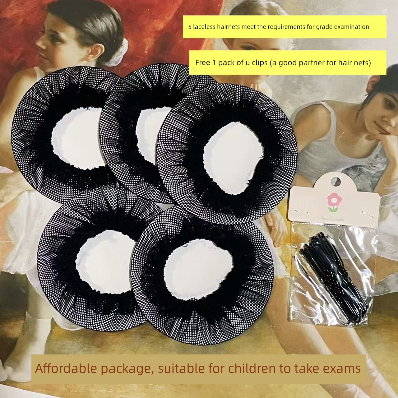 Grade Examination Girl Flowers Bandeau High Elastic Net Pocket Dance — 7