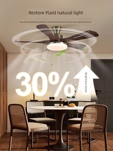 Fan Lamp 2026 New Model Living Room Straight-Blade Five-Blade Ceiling Fan Lamp Bedroom Dining Room Antique Style Large A