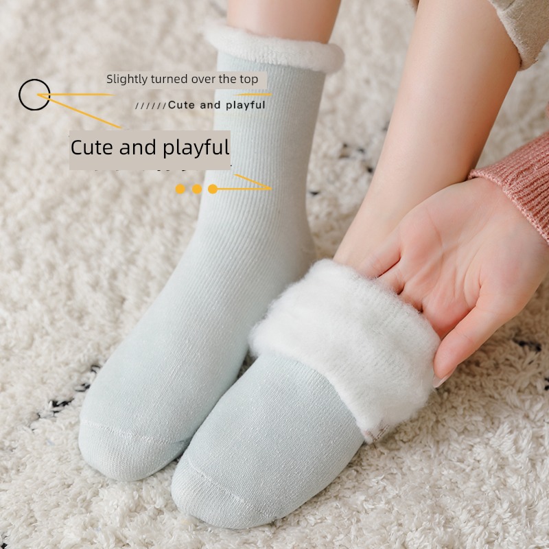 ma'am Plush keep warm sleep floor towel thick Socks