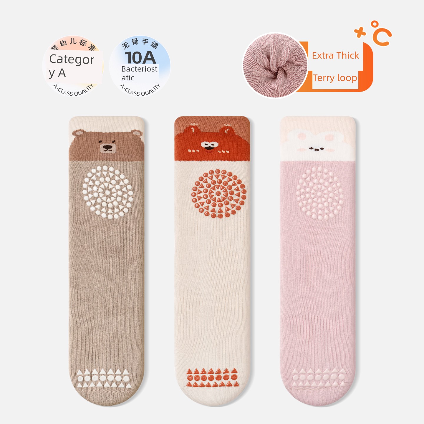 Baby Knee-High Socks for Spring and Autumn, Non-Slip, Over-The-Knee Floor Socks, Class A, Non-Tightening, Knee Protection, Crawling and Walking Cartoon — 6