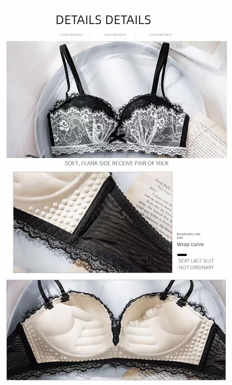 Small chest Gather together thickening university high school latex Underwear