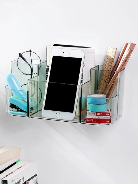Home wall-mounted cosmetic storage box for home bathroom without punching special box for bathroom partition storage rack