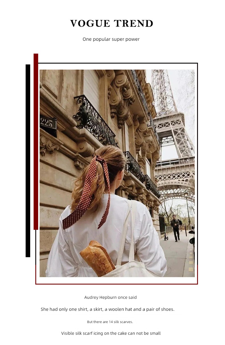 Handle Binding bag Twill silk Thin and narrow Small strip Silk scarf