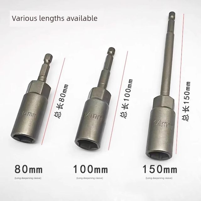 Electric wrench sleeve head lengthened and deepened pneumatic hexagonal air pack copper electric drill air cannon screwdriver sleeve
